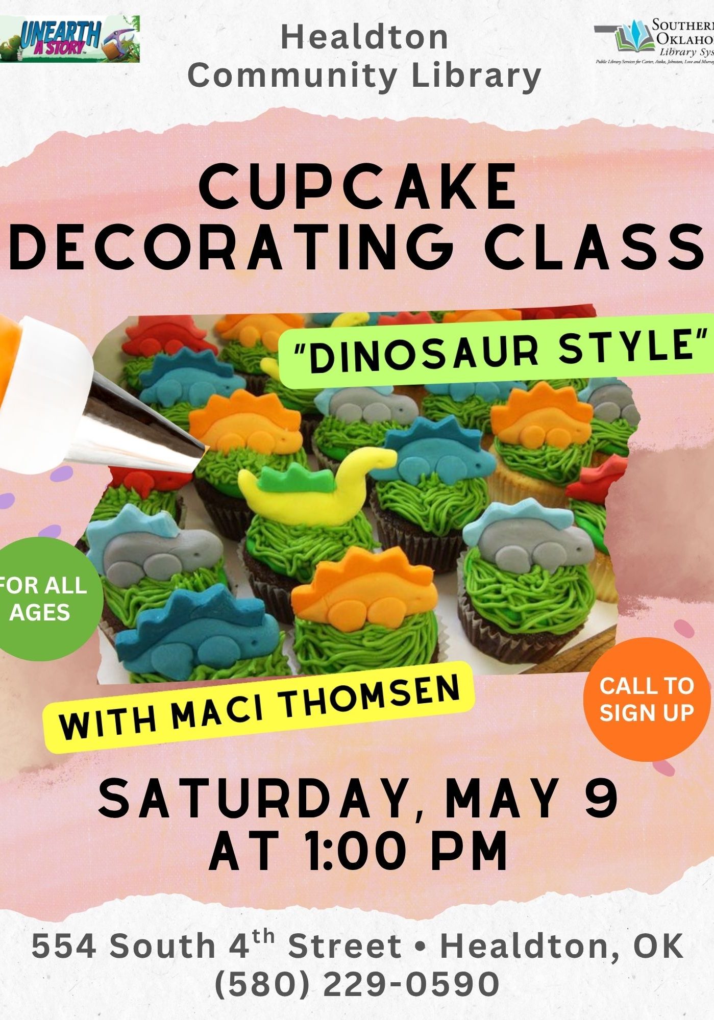 Cupcake Decorating Dino Style HCL Flyer SRP 2026
