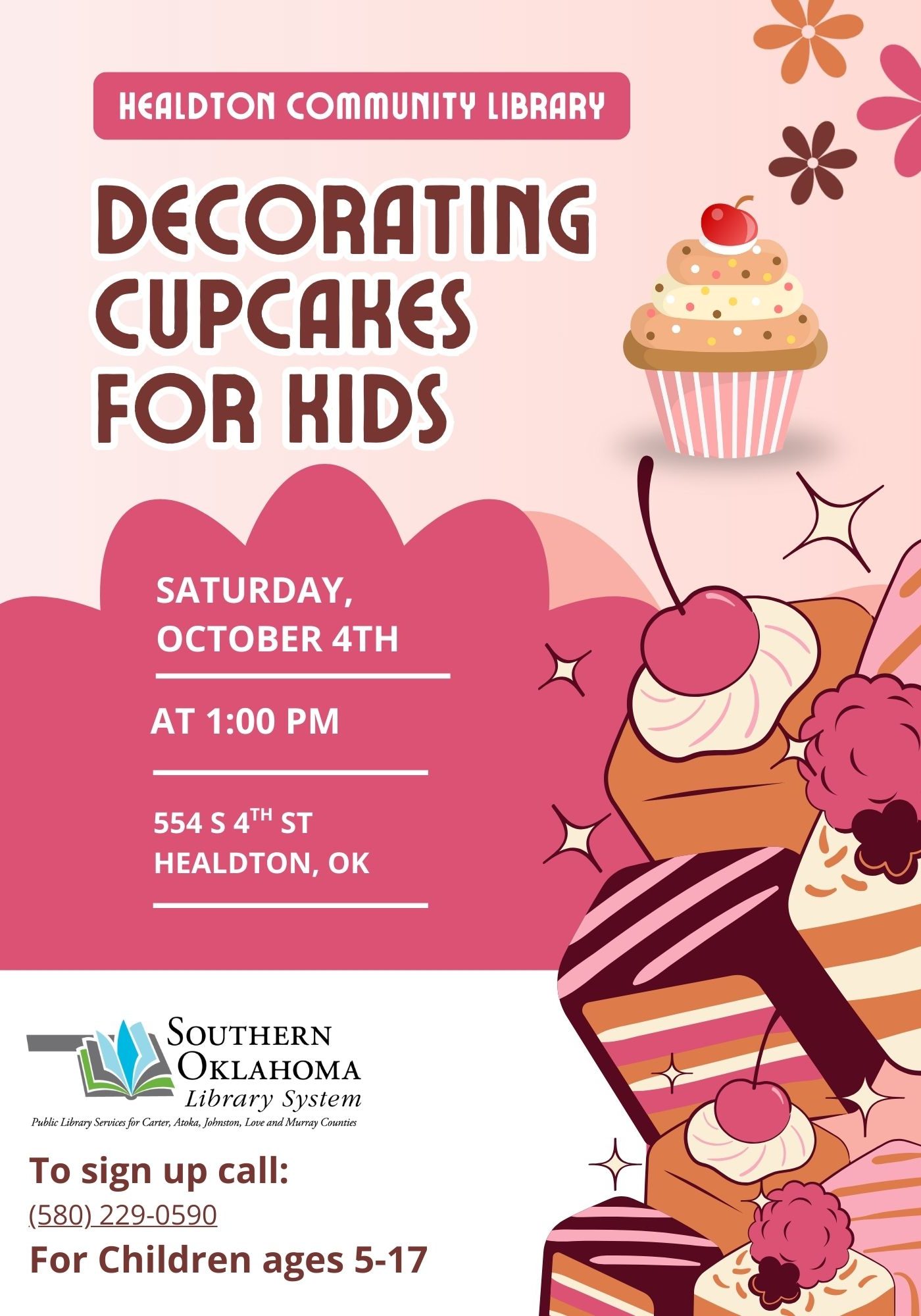 Cupcake Decorating for Kids HCL 2025 PR Flyer