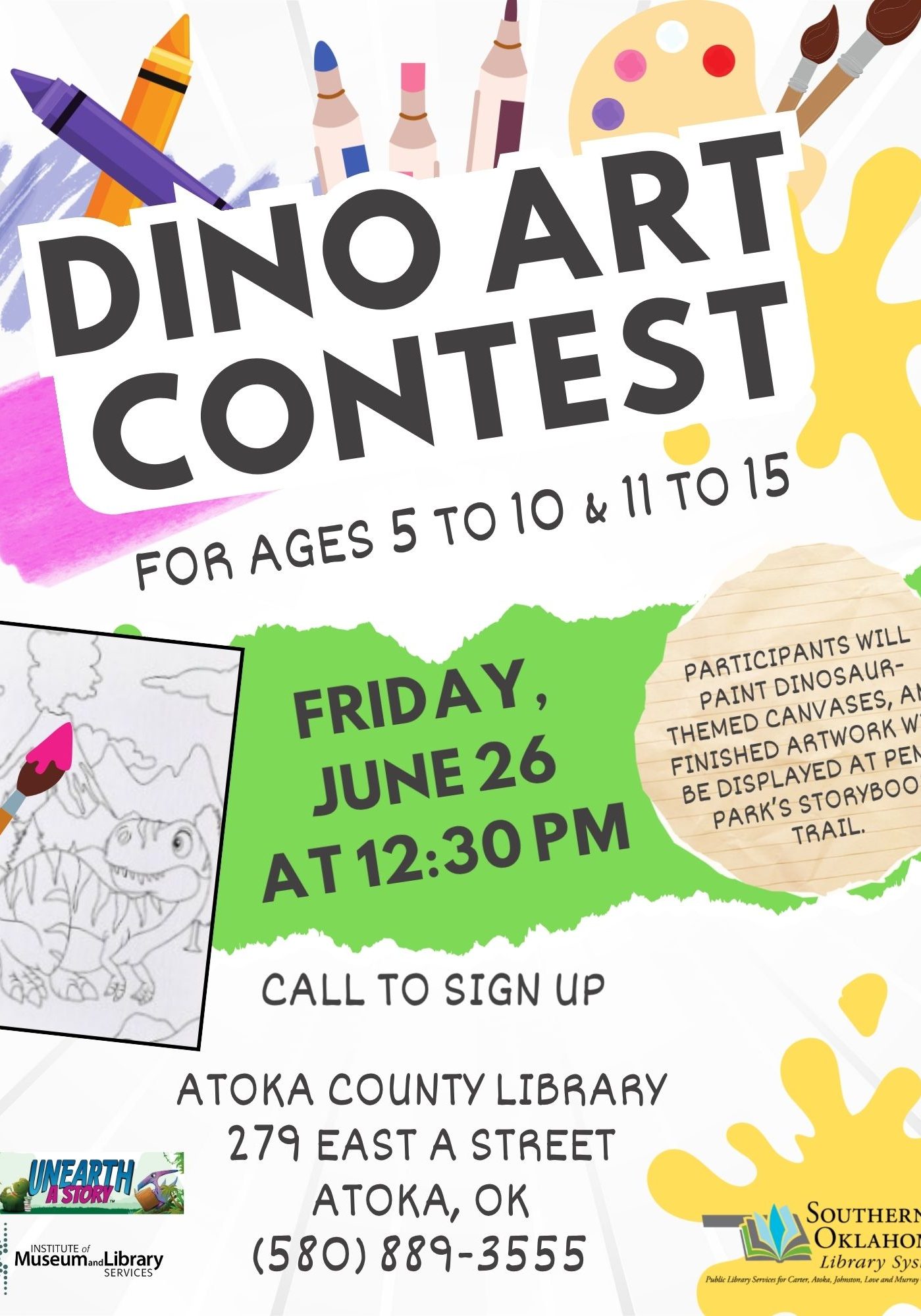 Dino Art Contest ACL Flyer SRP 2026
