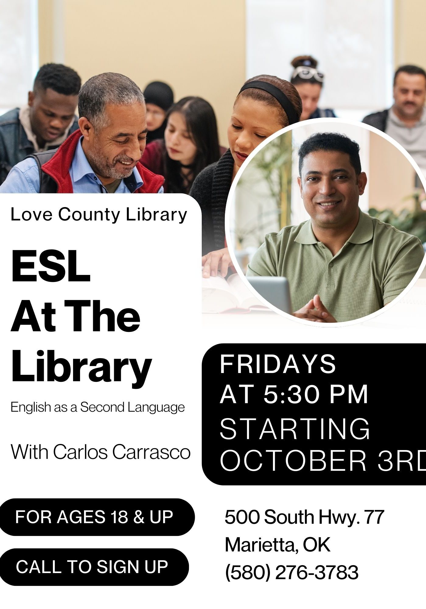 ESL at the Library LCL Flyer 2025 OCT