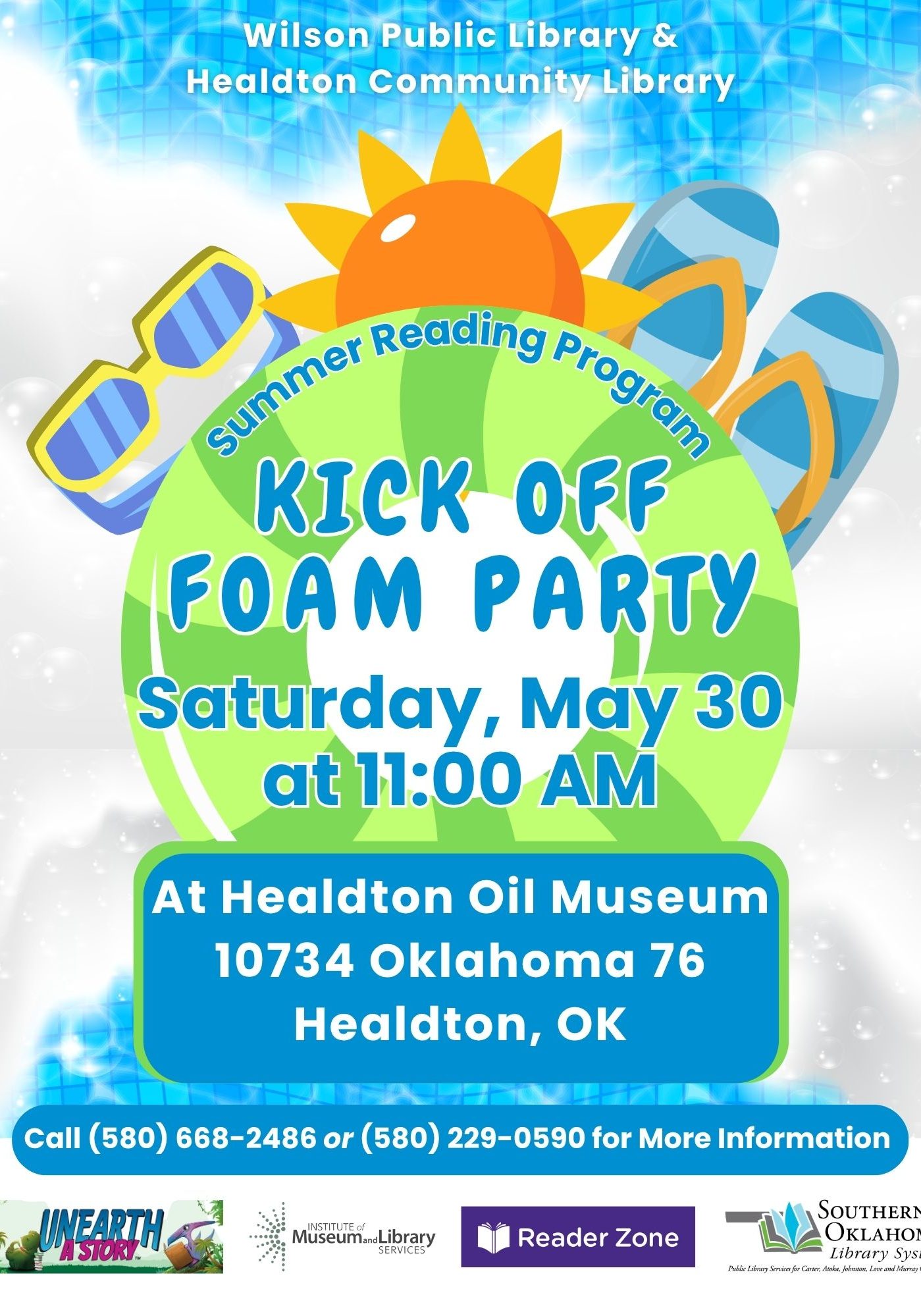 Wilson and Healdton Foam Party for Summer Reading Program 2026