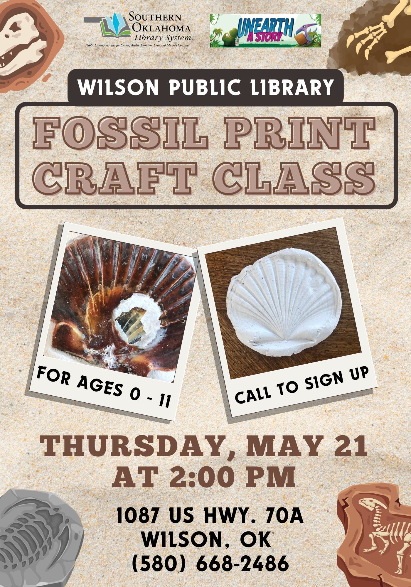 Fossil Print Craft Class WPL Flyer SRP 2026