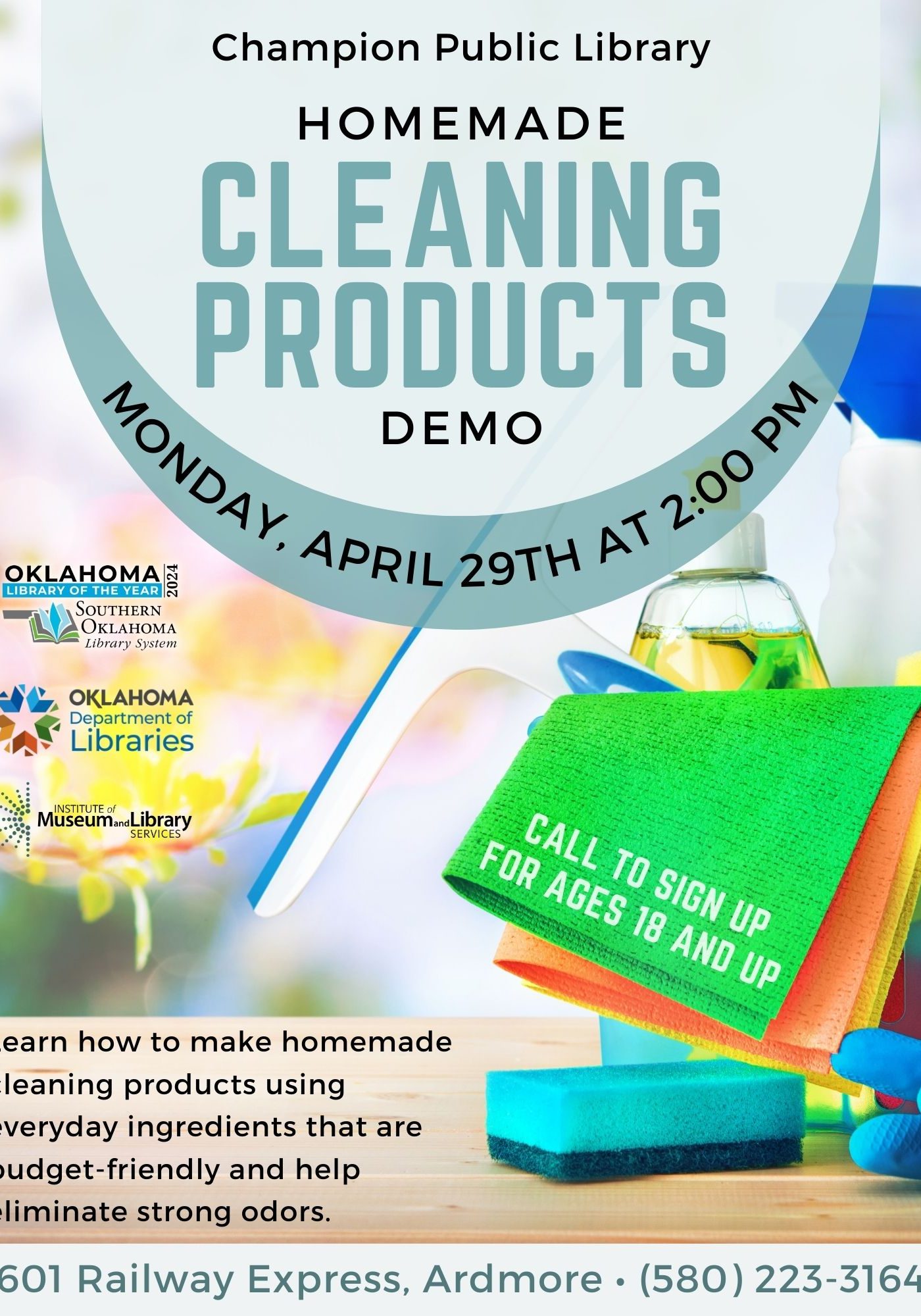 Homemade Cleaning Products Demo CPL Flyer