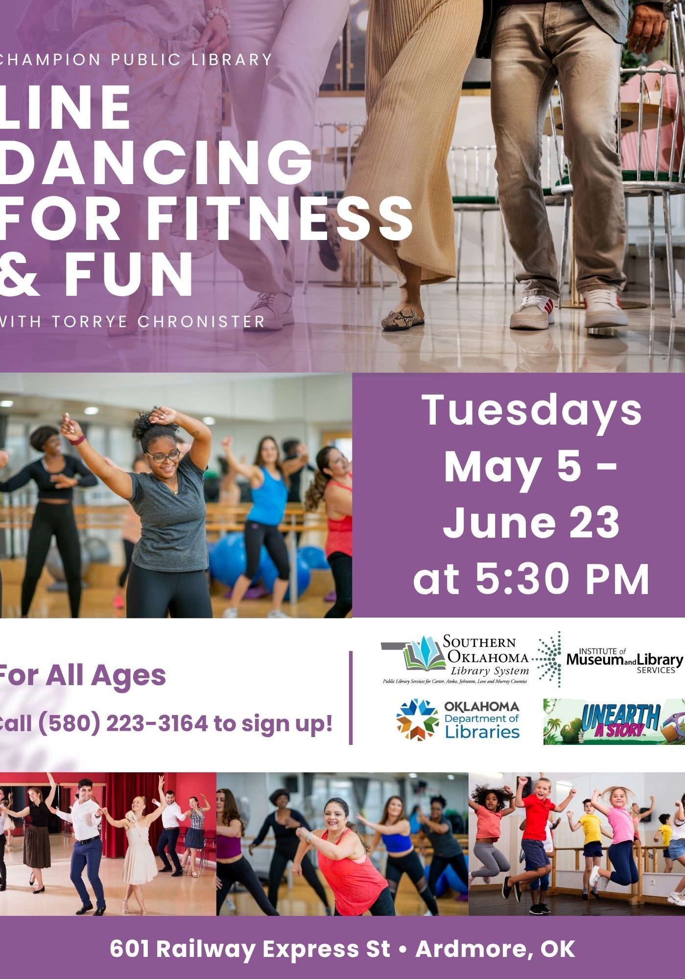 Line Dancing for Fitness and Fun CPL 2026 PR Flyer