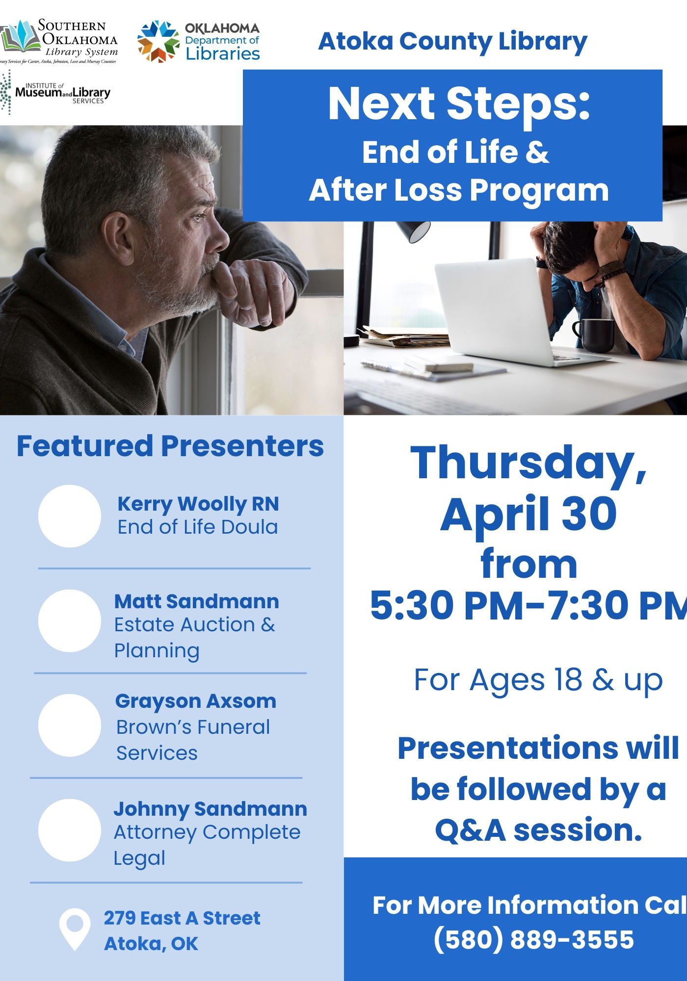 Next Steps End of Life-After Loss Program ACL 2026 PR Flyer