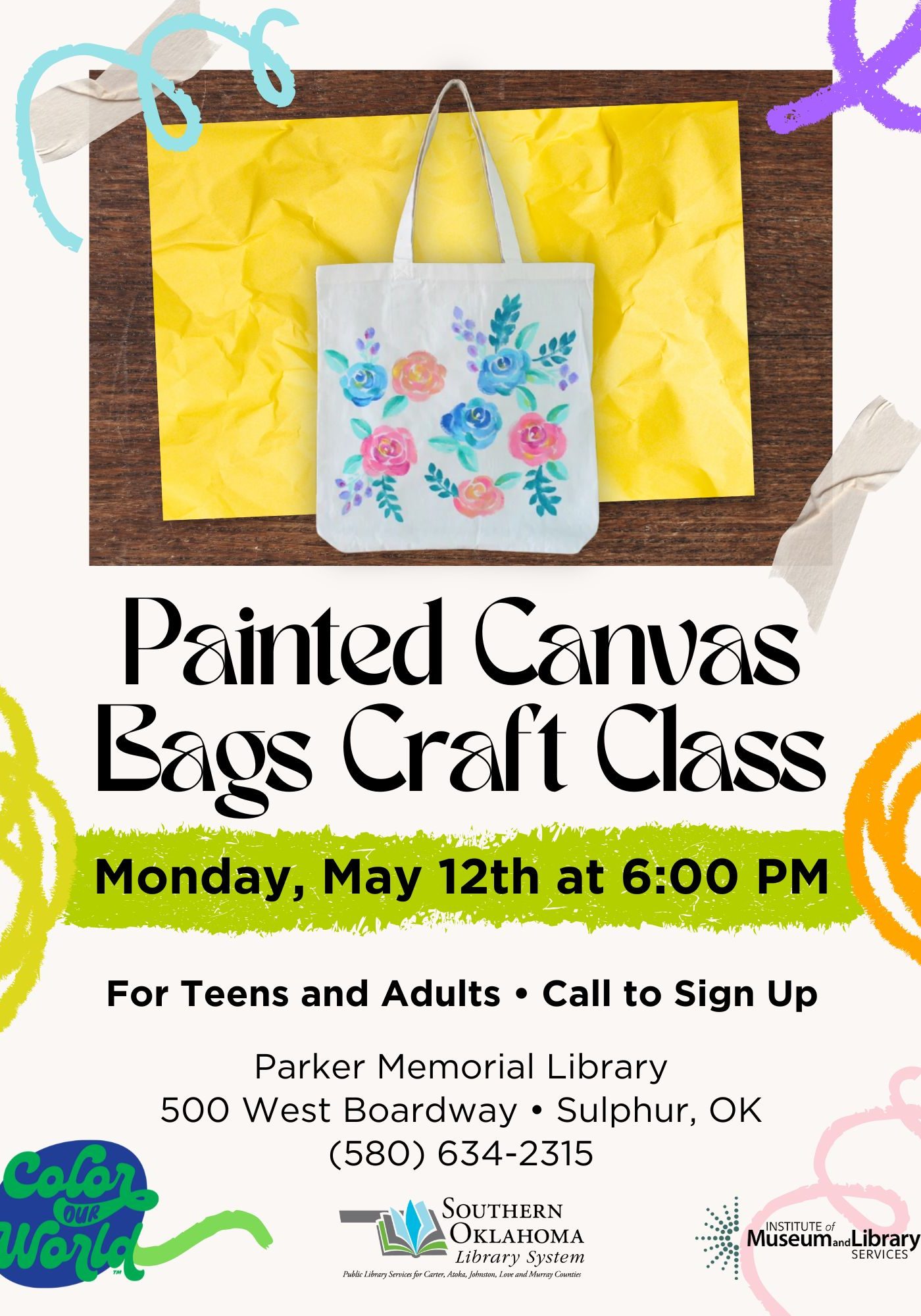 Painted Canvas Bags Craft Class PML Flyer SRP 2025