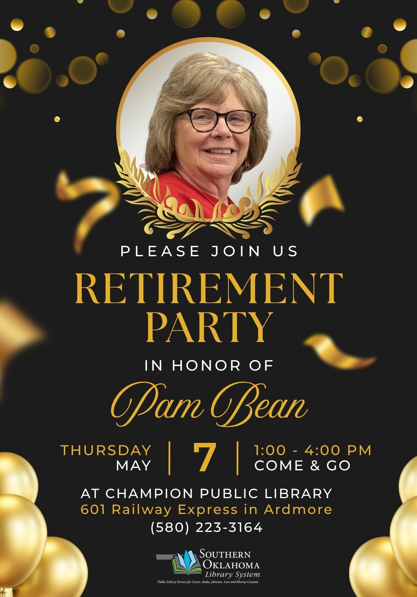 Pam Bean Retirement Party Flyer 2026