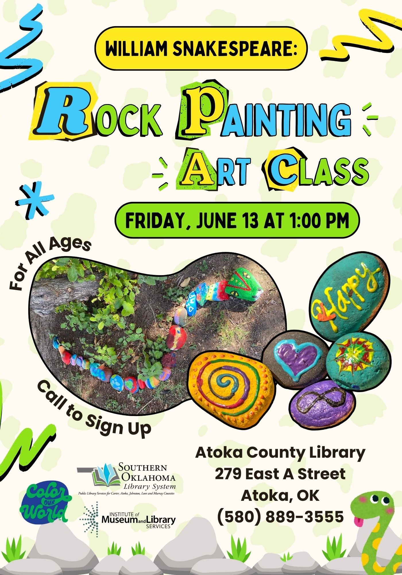 Rock Painting Art Class ACL Flyer SRP 2025