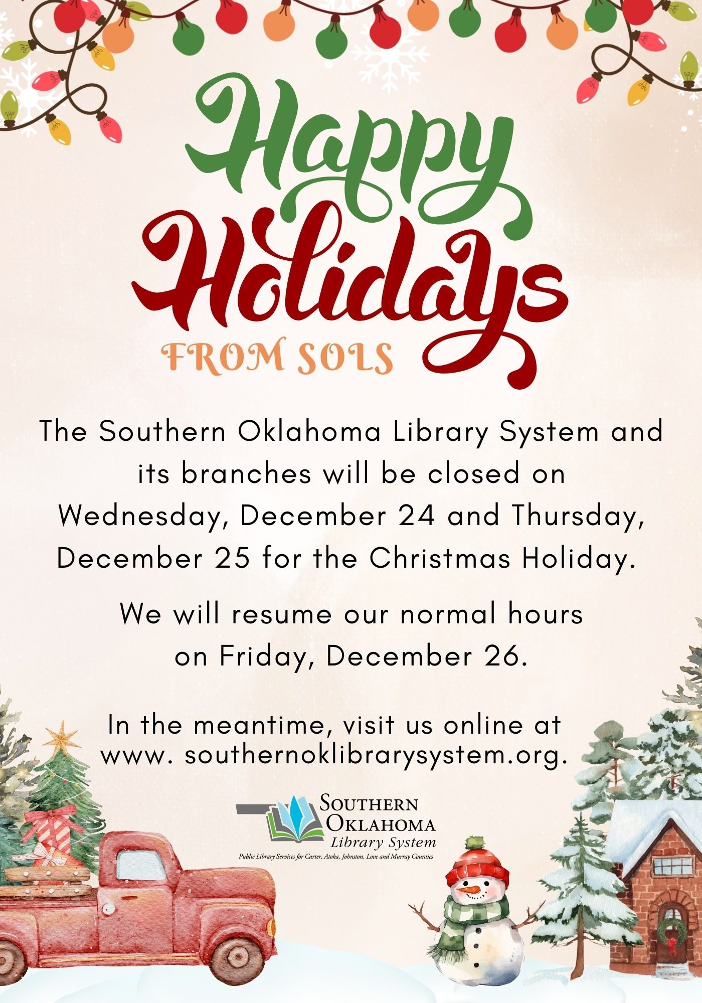 SOLS Christmas Closing Flyer 2025