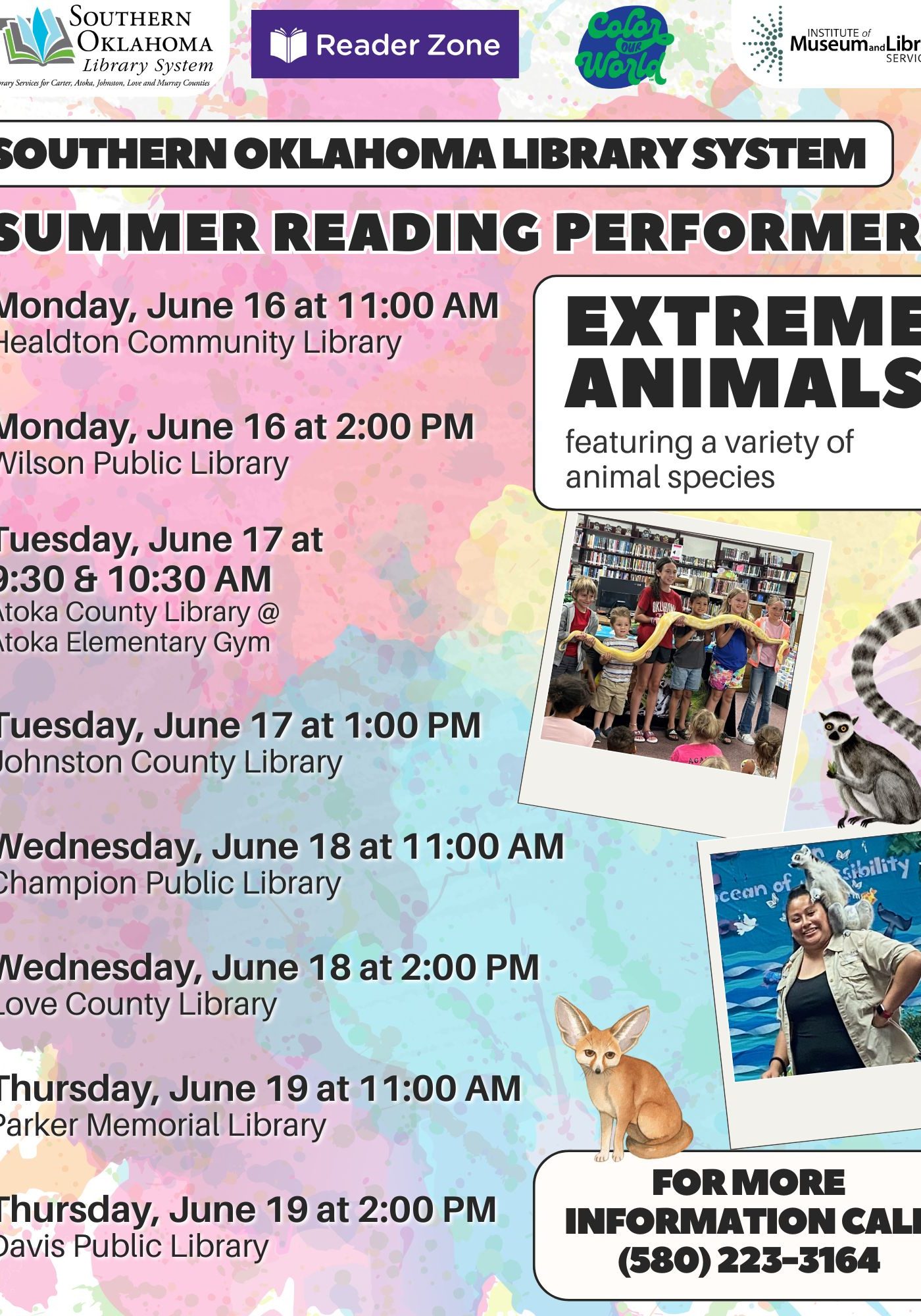 SRP 2025 Color Our World CPL Schedule 2025 Web Extreme Animals