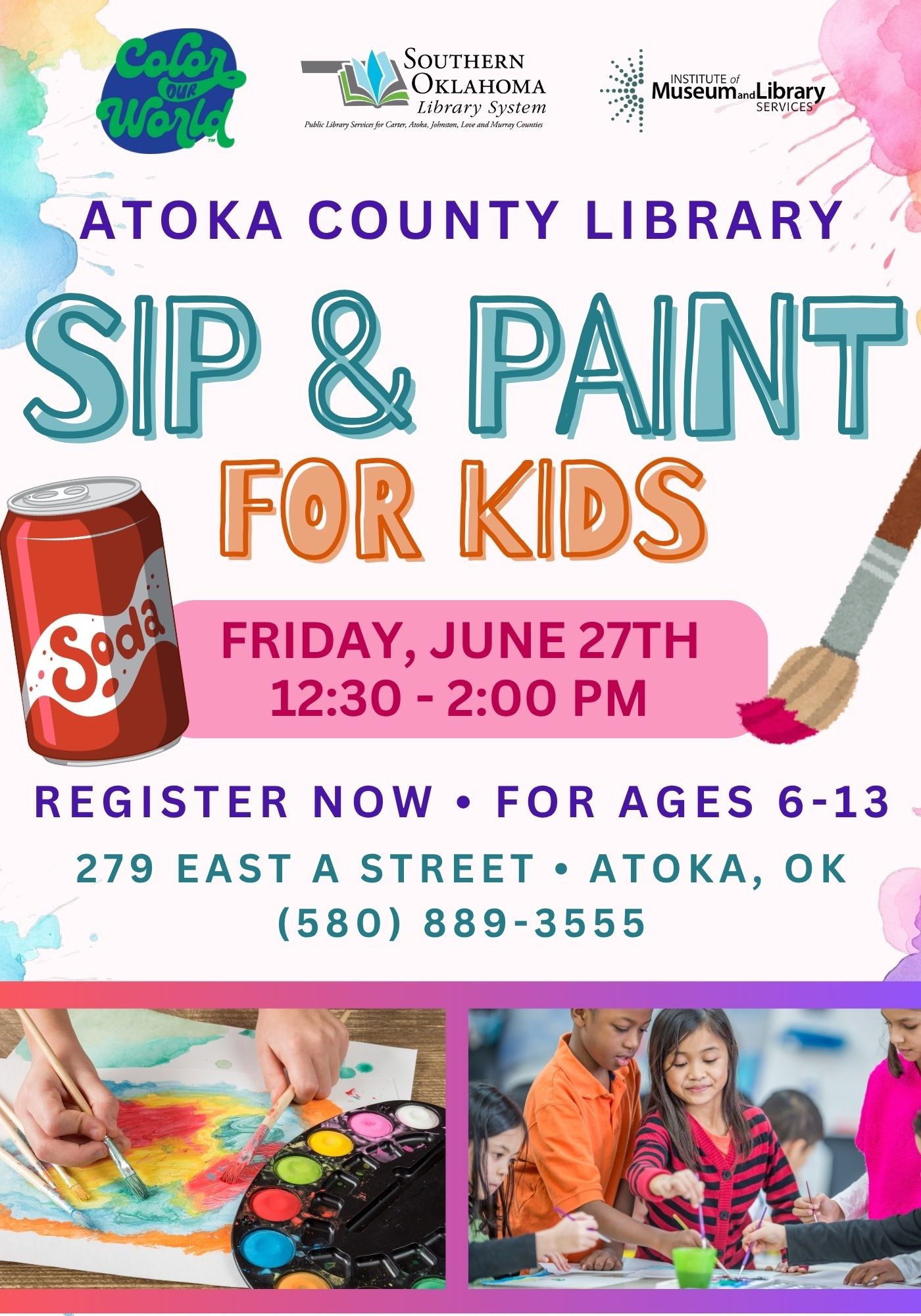 Sip & Paint for Kids ACL SRP 2025 Flyer