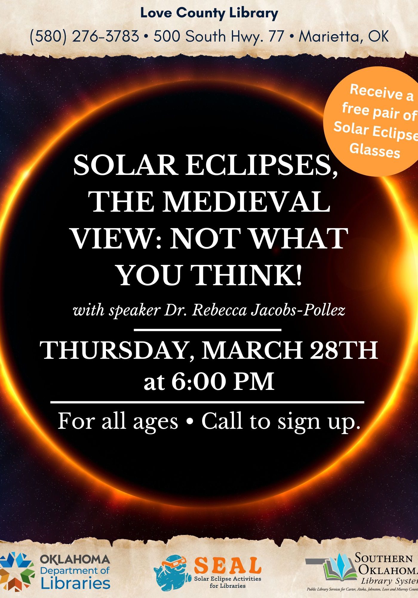 Solar Eclipses, the Medieval View Not What You Think! LCL Flyer 2024