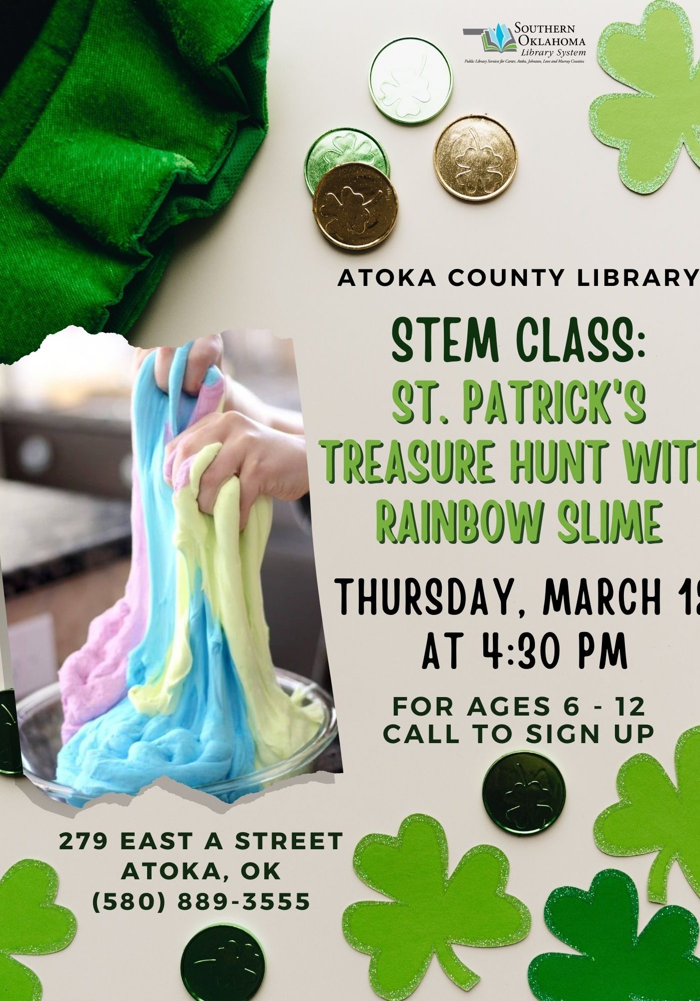 St Paddys Treasure Hunt Slime ACL Flyer 2026