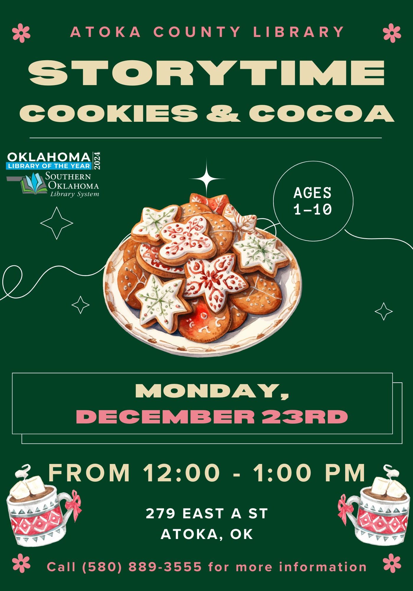 Storytime, Cookies & Cocoa ACL PR Flyer 2024