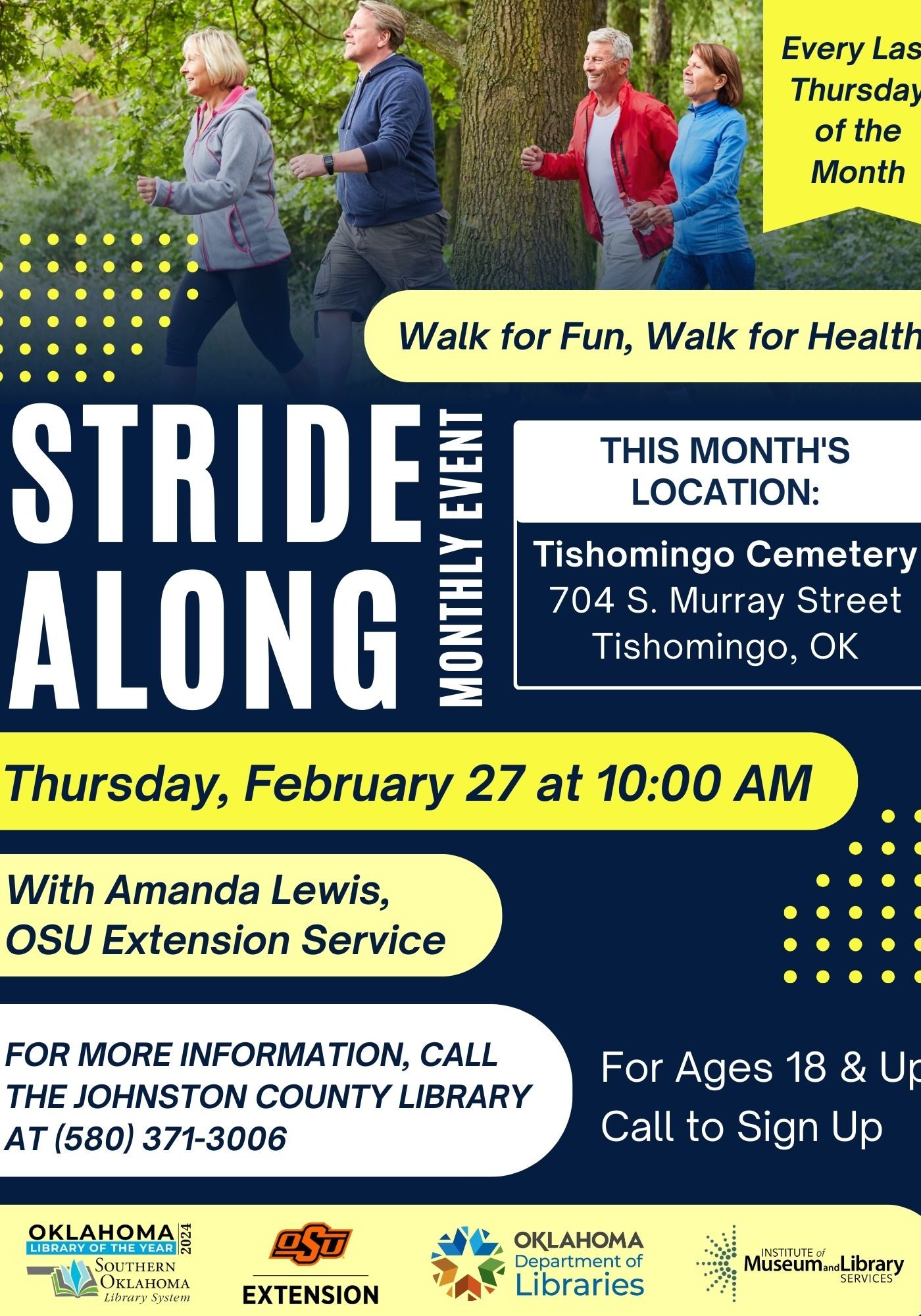 Stride Along Monthly Event JCL Flyer 2025