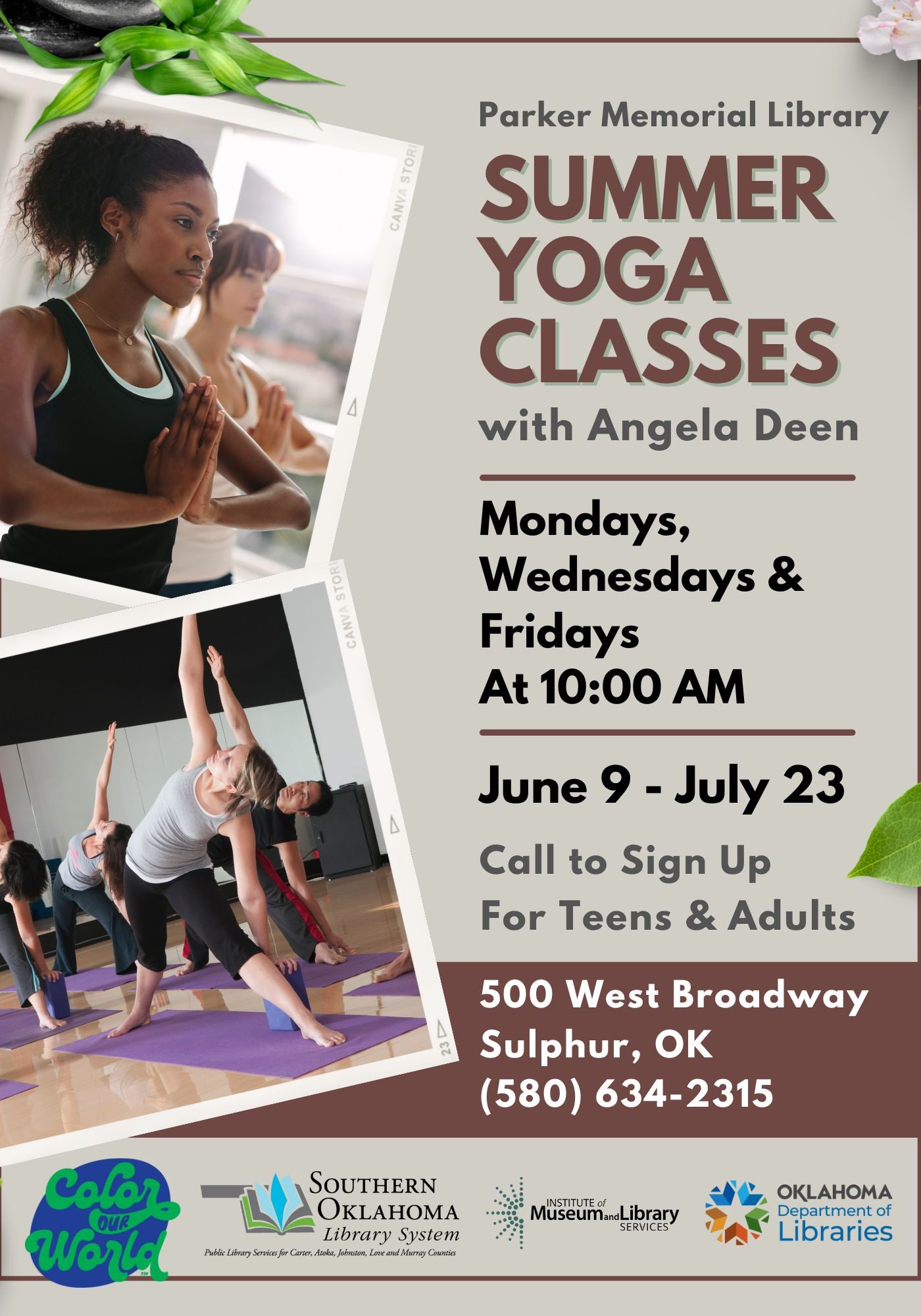 Summer Yoga Class PML Flyer SRP 2025