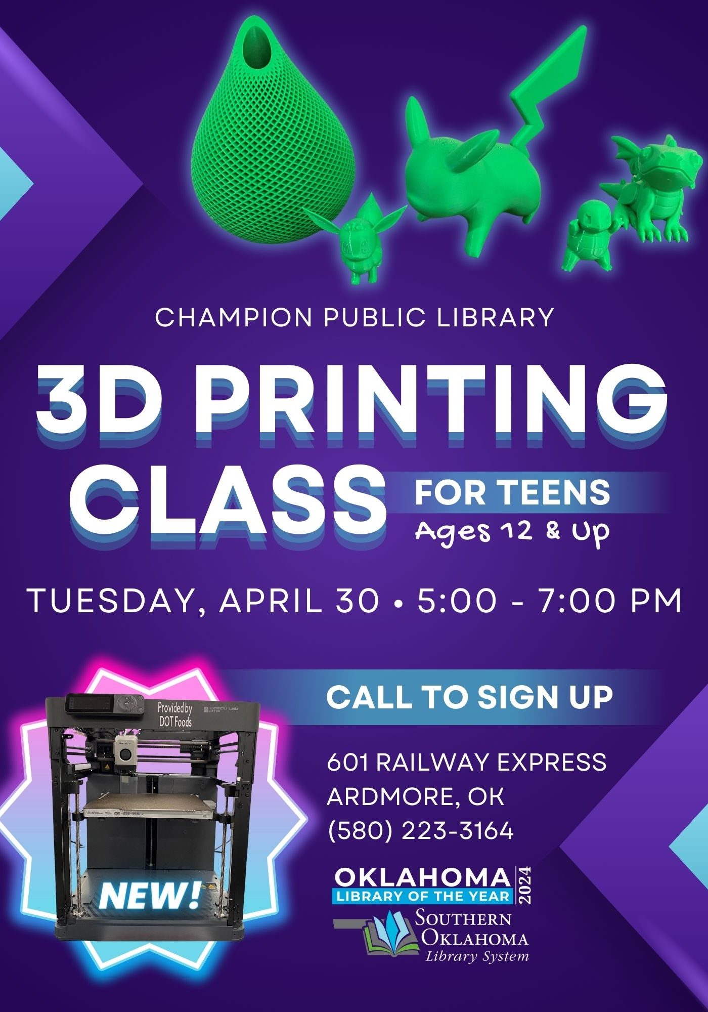 Teen 3D Printing CPL Flyer