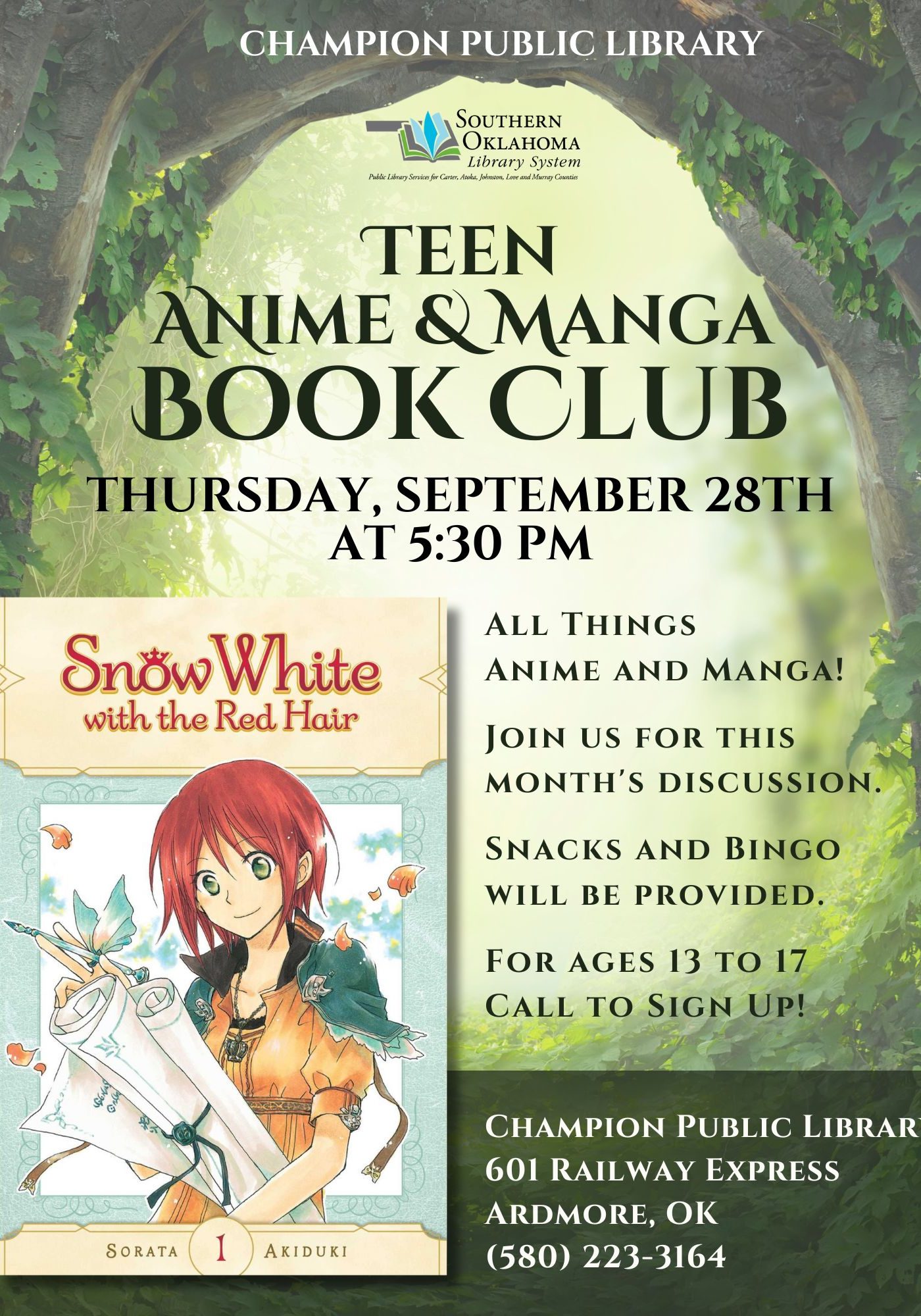 Teen A&M Book Club Snow White CPL Flyer