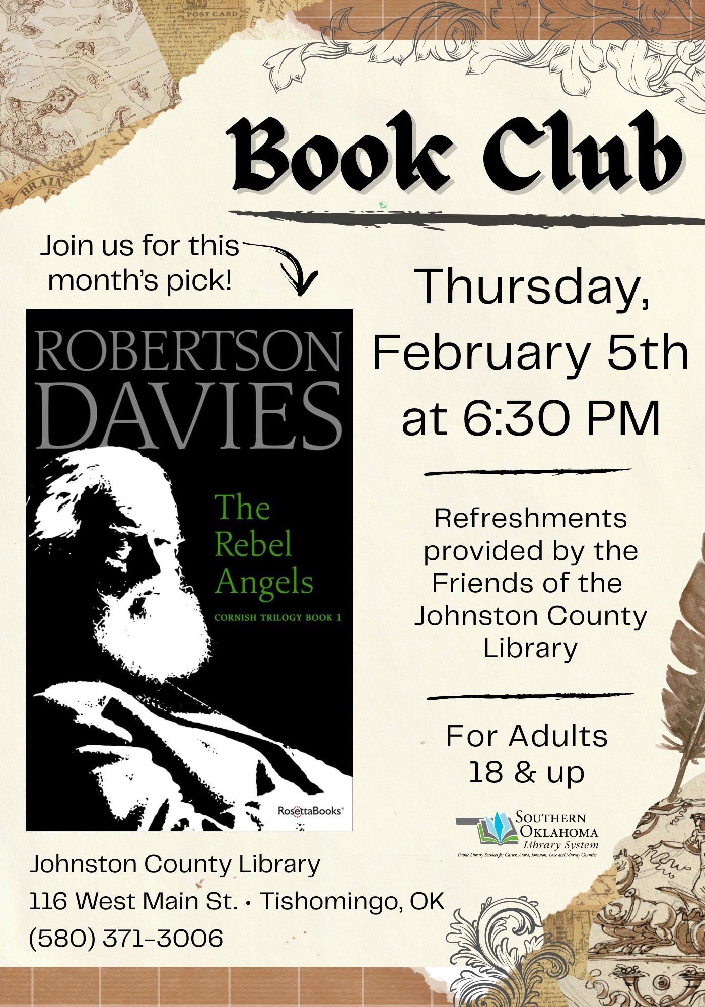 The Rebel Angels book Club JCL Flyer 2026