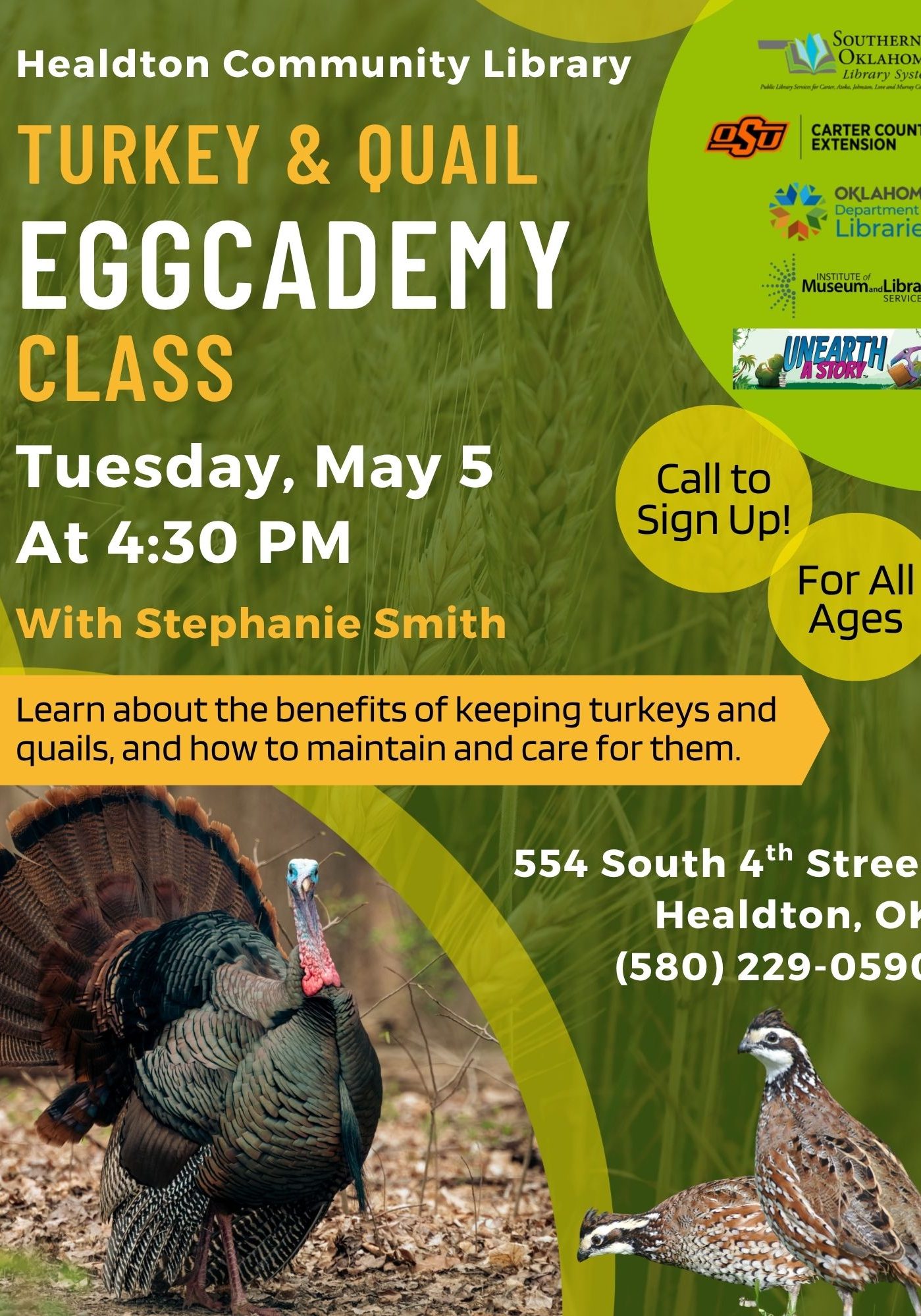 Turkey & Quail Eggcademy Class HCL SRP Flyer 2026