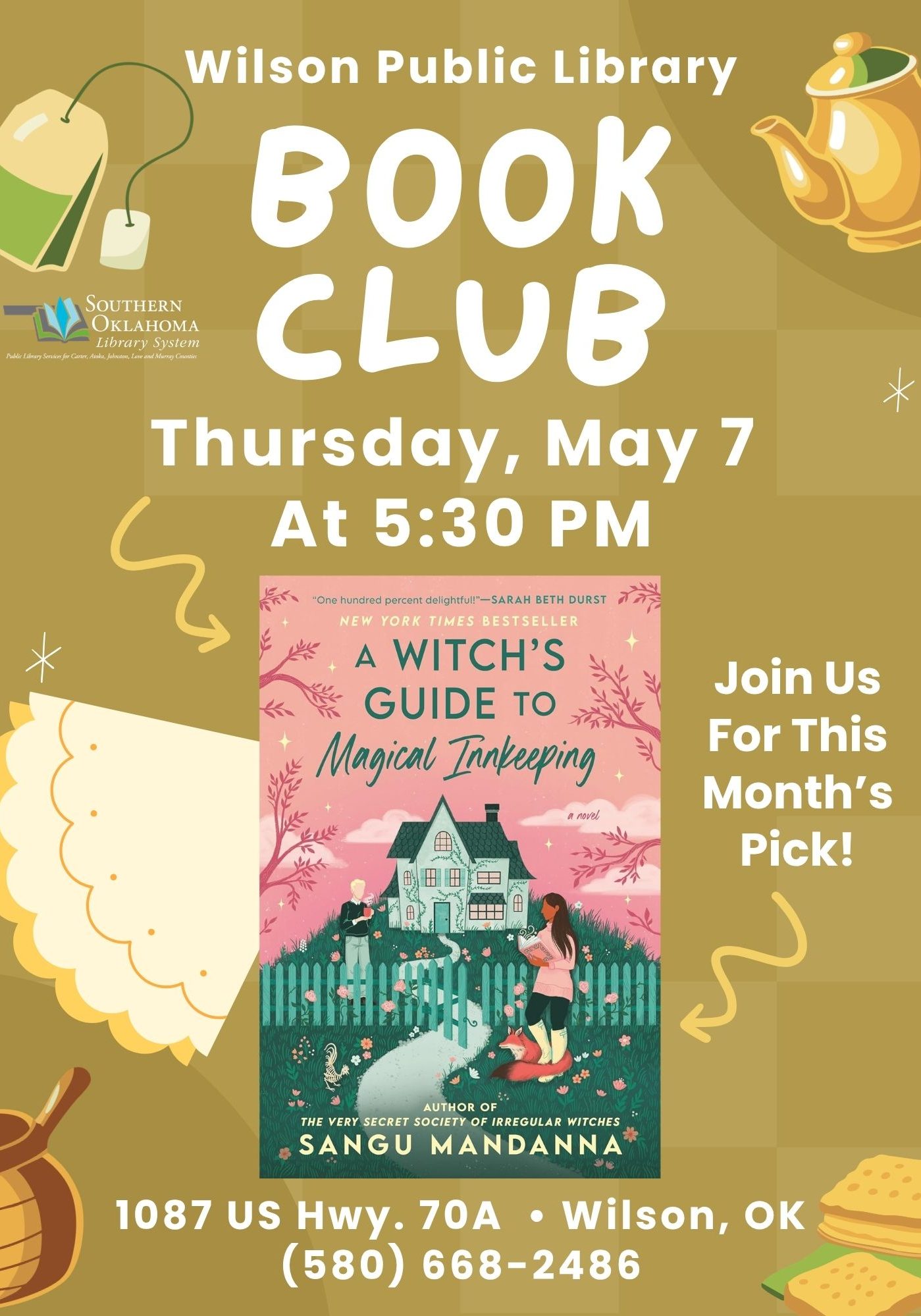 Updated Book Club Witch's Guide to Magical Innkeeping WPL Flyer 2026