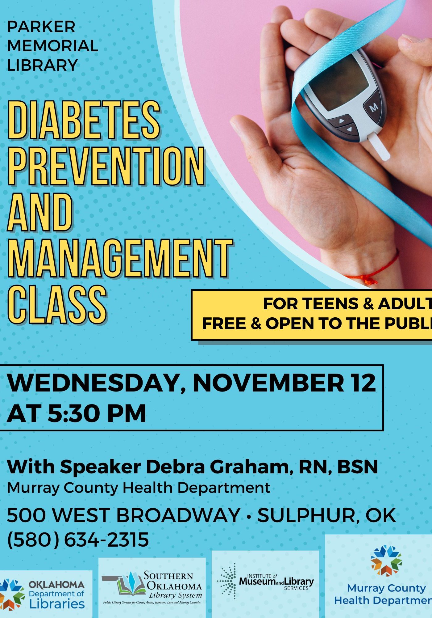 Updated Diabetes Prevention and Management Class PML Flyer