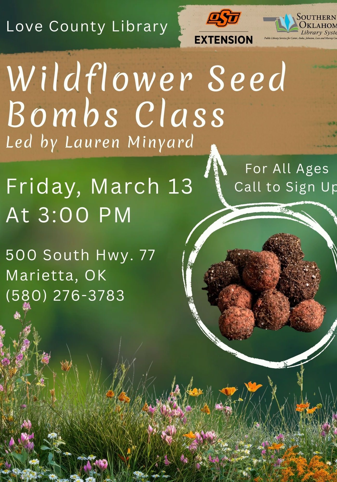 Wildflower Seed Bombs Class LCL Flyer 2026